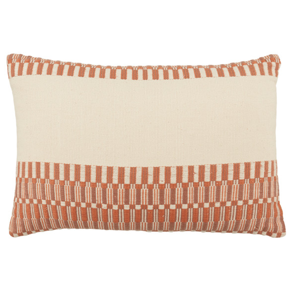 Jaipur Living Letsami NGW10 Handmade Tribal Terracotta And Ivory Lumbar Pillow