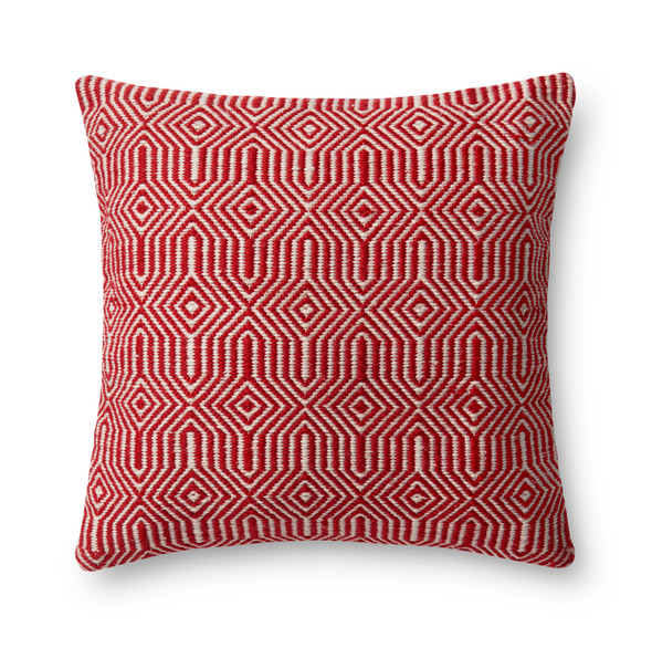 Loloi Pillows P0339 Red Ivory Pillow