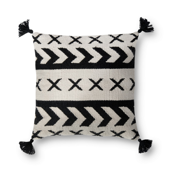 Loloi Pillows P0502 Black Ivory Pillow