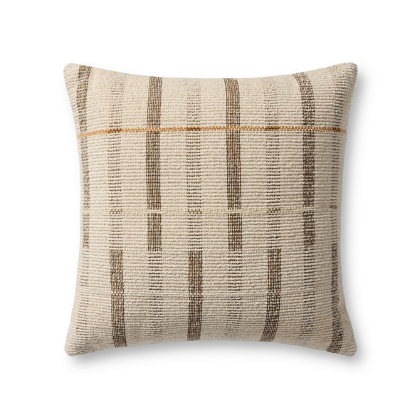 Loloi PLL0175 Ivory Brown Pillow