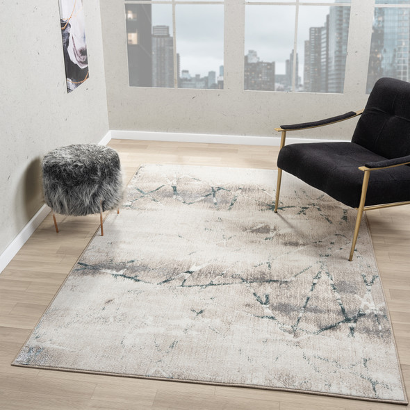 LR Home Antalya 82051 Beige Blue Rug