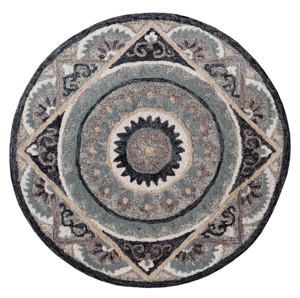 LR Home Bella Rose 21708 Gray Blue Rug