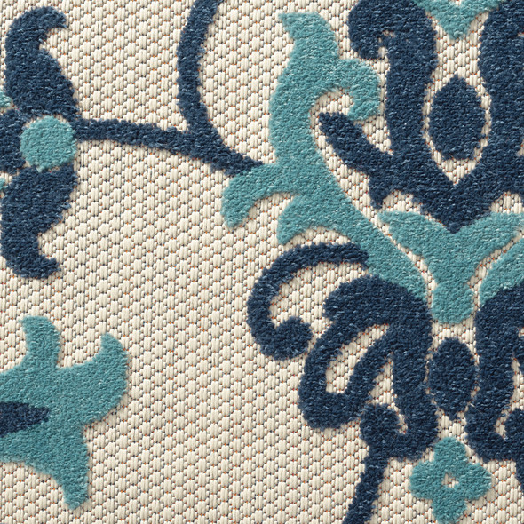 LR Home Copa Cabana 81813 Navy Blue Off-White Rug