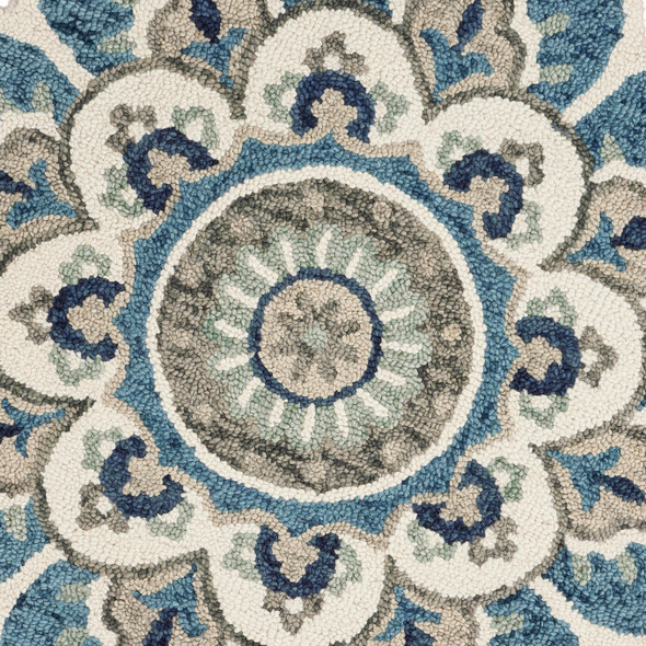 LR Home Dazzle 54094 Ivory Teal Rug