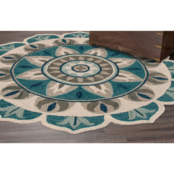 LR Home Dazzle 82264 Aqua Blue Gray Rug
