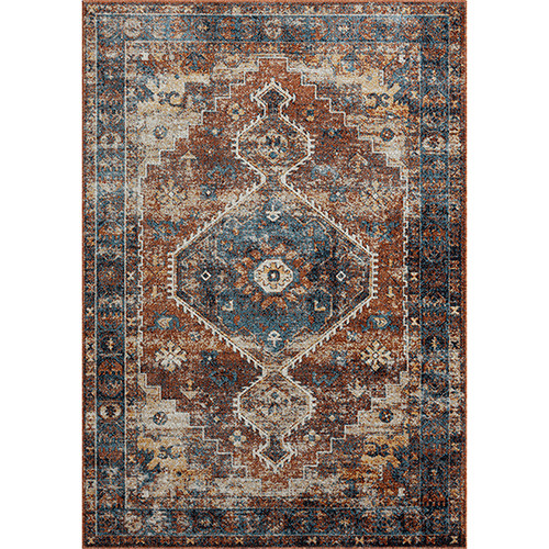 LR Home Lanham 82274 Blue Orange Rug