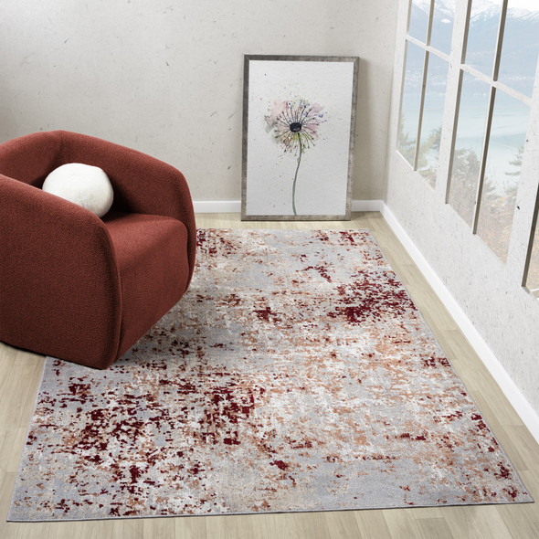 LR Home Lanham 82273 Red Gray Rug