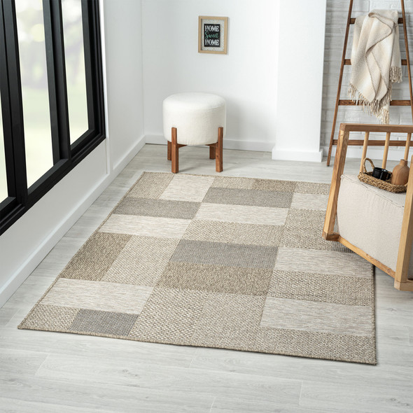 LR Home Oslo 82114 Tan Brown Rug
