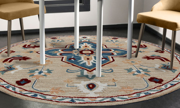 LR Home Rugs Ariel 22131 Beige Blue Rug