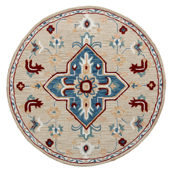 LR Home Rugs Ariel 22131 Beige Blue Rug