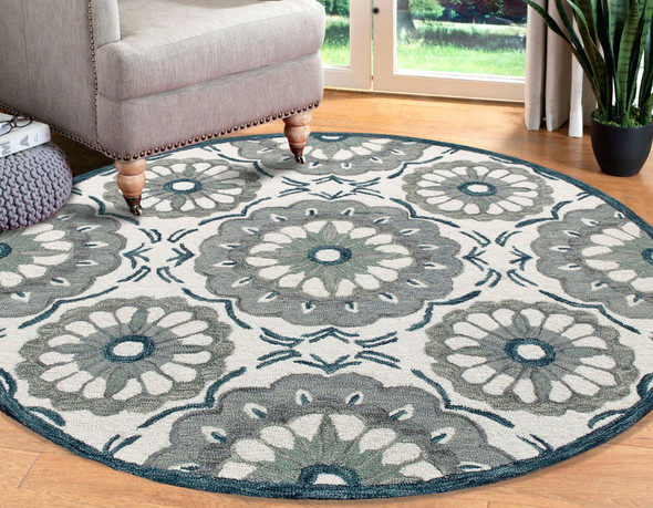LR Home Rugs Ariel 22132 Ivory Gray Rug