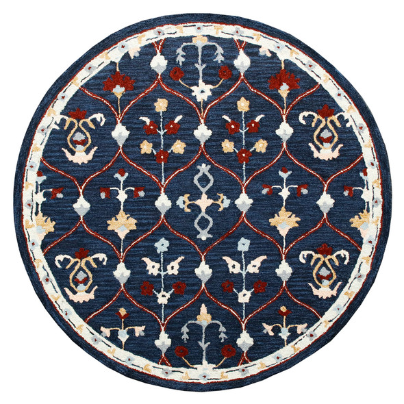 LR Home Rugs Ariel 22138 Navy Red Rug