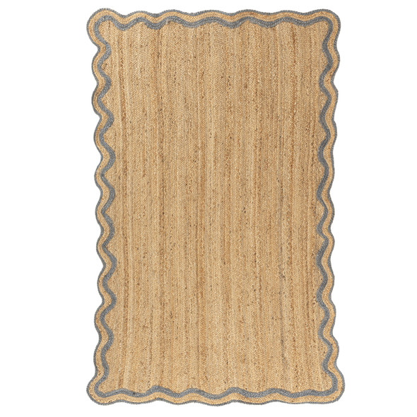 LR Home Scallop Jute 82724 Natural Denim Rug