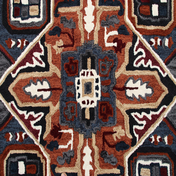 LR Home Shapes 50922 Rust Navy Rug