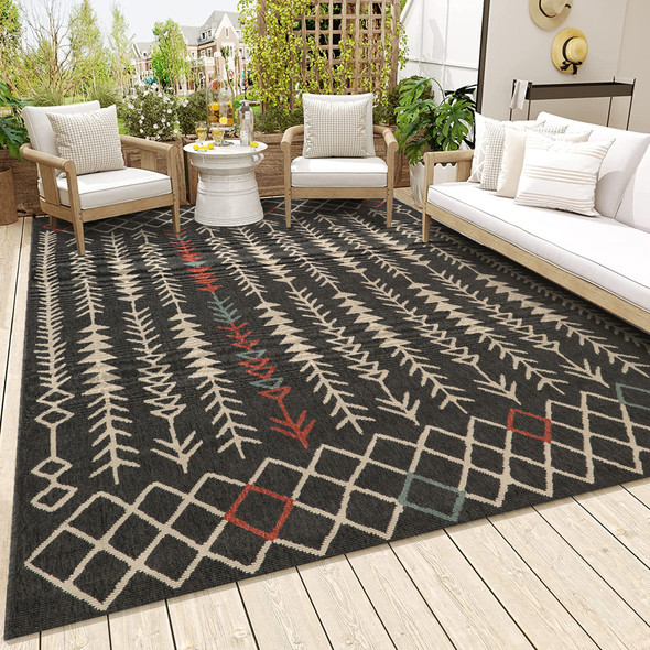 LR Home Tribu 82496 Black Ivory Rug