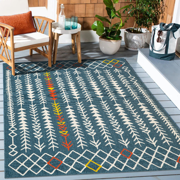 LR Home Tribu 82496 Ivory Navy Rug