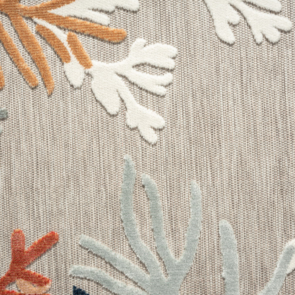 LR Home Veranda 82103 Grey Beige Orange Blue White Rug