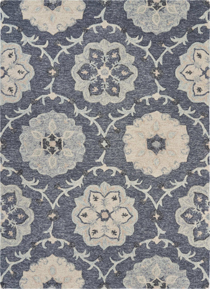 LR Home Victorian 81582 Dark Gray Blue Rug
