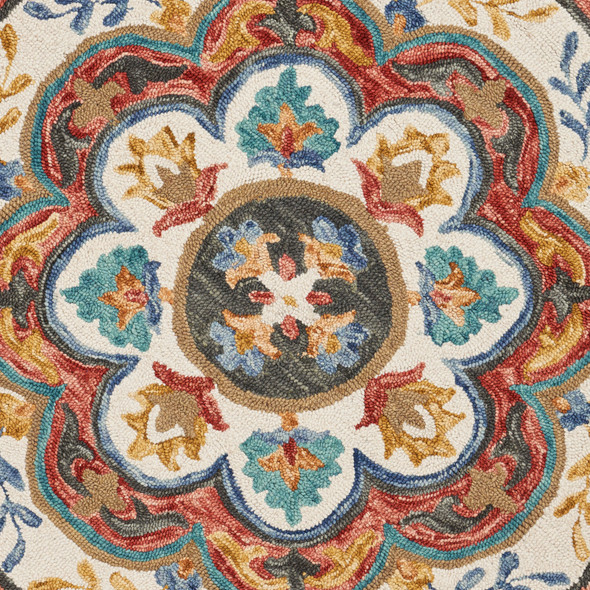 LR Home Sinuous 54108 Red Multi Rug