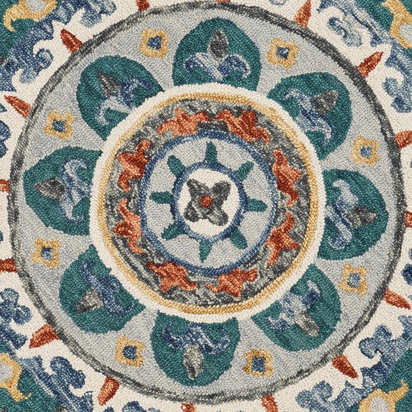 LR Home Sinuous 54109 Green Multi Rug