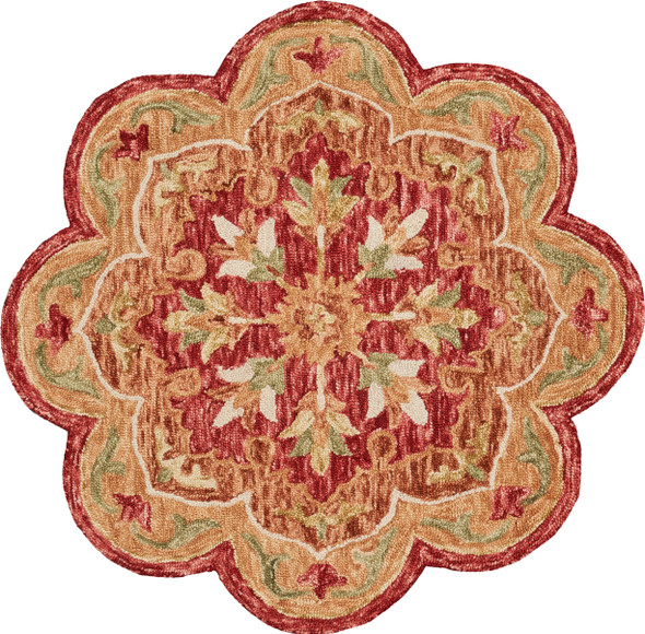 LR Home Sinuous 54110 Red Multi Rug