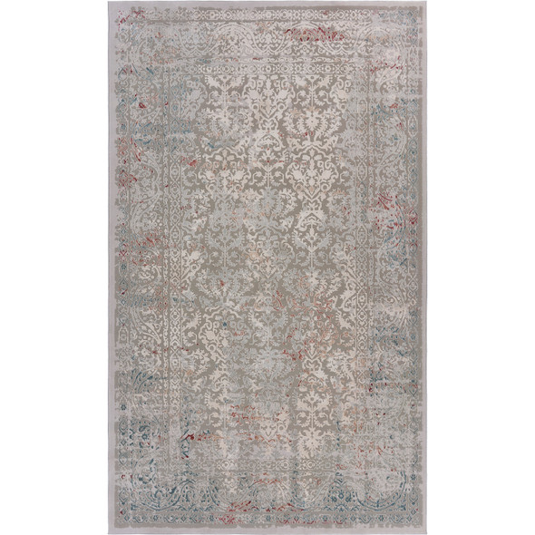 LR Home Imagine 81515 Gray Ivory Slate Blue Wine Red Rug