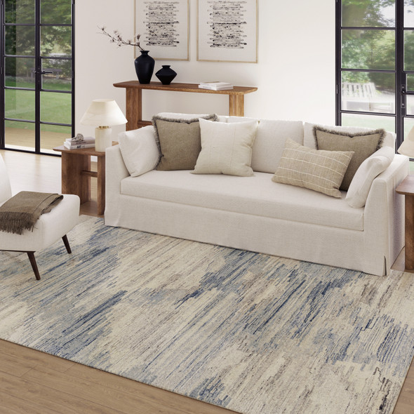LR Home Stria 82761 Blue Beige Rug