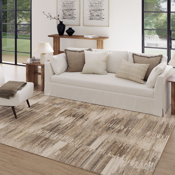 LR Home Stria 82763 Brown Beige Rug