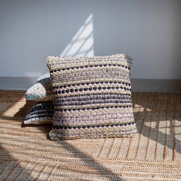 LR Home Coil 07359 Beige Brown Pillow
