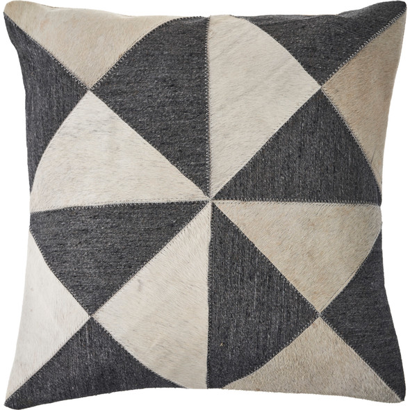 LR Home Wayne 07491 Charcoal Beige Pillow