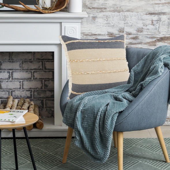 LR Home Cape Cod 07638 Blue Beige Pillow