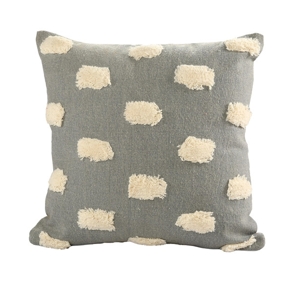 LR Home Zeal 07652 Light Gray White Pillow