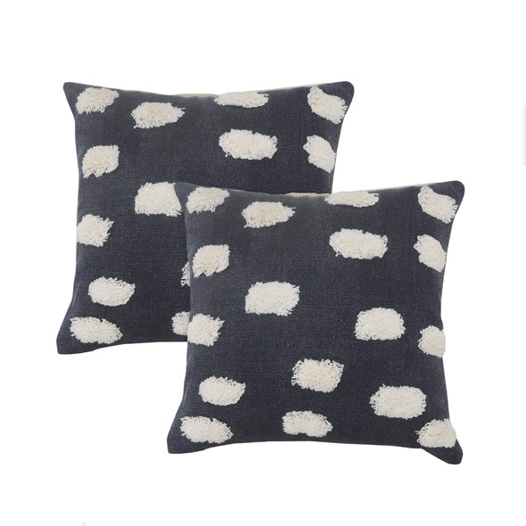 LR Home Zeal 07653 Dark Blue White Pillow