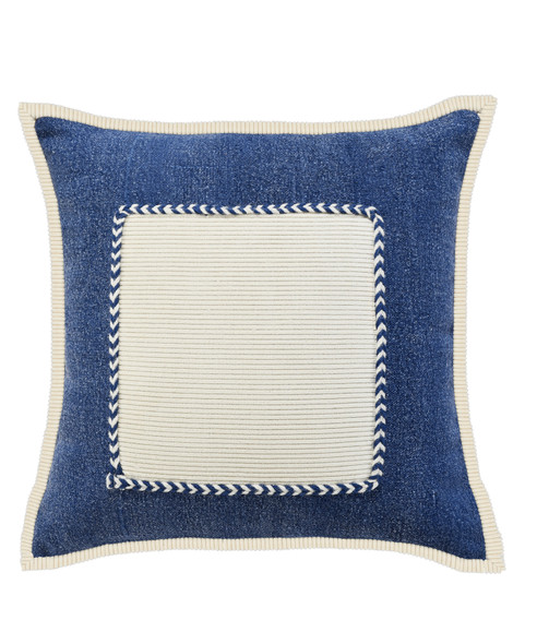 LR Home Riviera 07699 Navy Cream Pillow