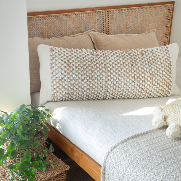 LR Home Reed 07734 White Beige Pillow