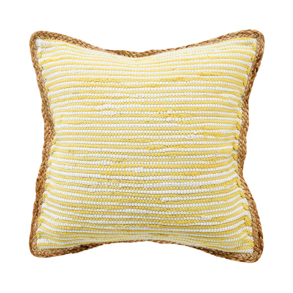 LR Home Riley 07764 Golden Yellow White Tan Pillow