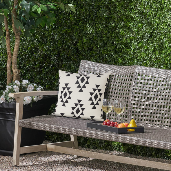 LR Home Vivian 07876 Black Off-White Pillow
