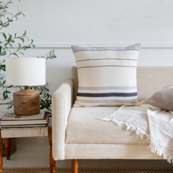 LR Home Wilmington 08502 Ivory Gray Pillow