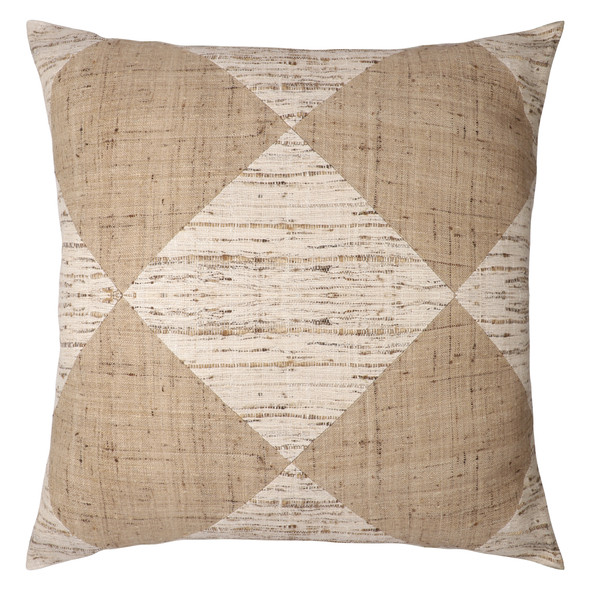 LR Home Silk/Linen 08684 Natural Beige Pillow