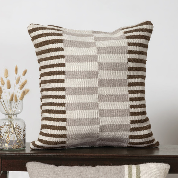 LR Home Bauhaus 08885 Brown Gray Pillow