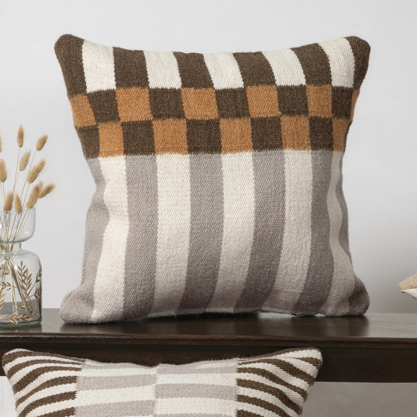 LR Home Bauhaus 08888 Gray Beige Pillow