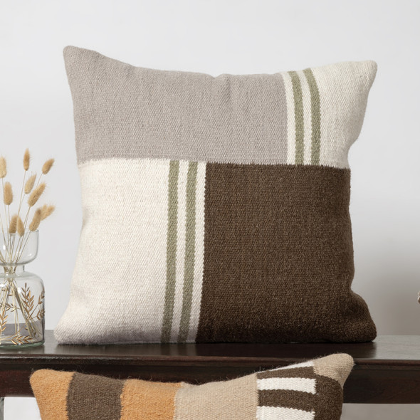 LR Home Bauhaus 08890 Brown Gray Pillow
