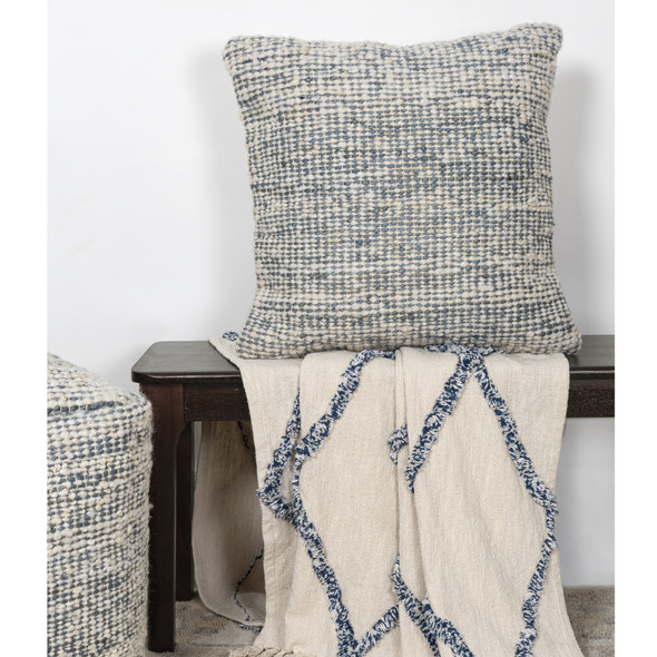 LR Home Savanna 08892 Ivory Blue Pillow