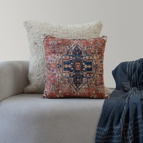 LR Home Taj 08896 Rust Navy Pillow