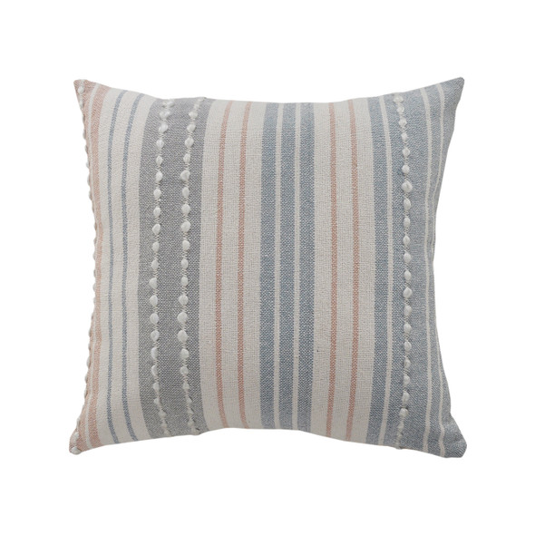 LR Home Drew 7603 White Blue Gray Tan Pillow