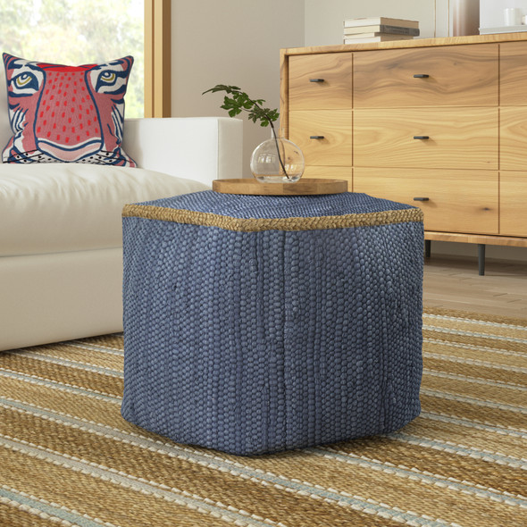 LR Home Dillon 4648 Indigo Pouf