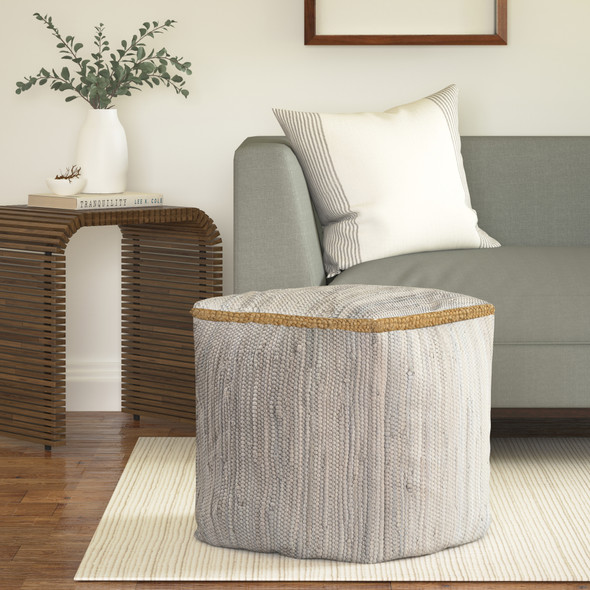 LR Home Dillon 4648 Ultimate Gray Pouf