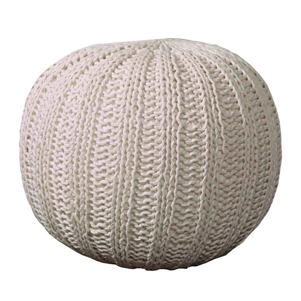 LR Home Celtic 08124 Bone White Pouf