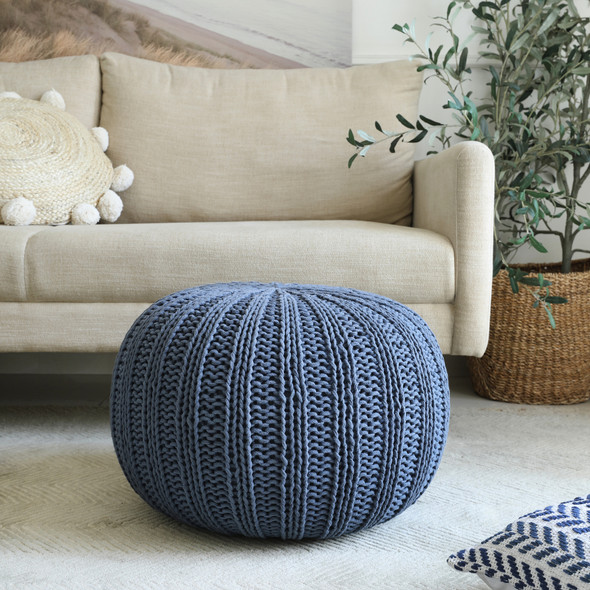 LR Home Celtic 08124 Midnight Blue Pouf