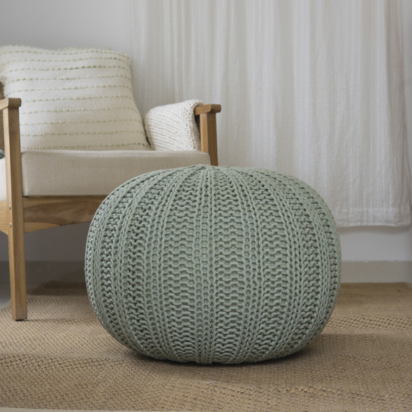 LR Home Celtic 32245 Dessert Sage Pouf